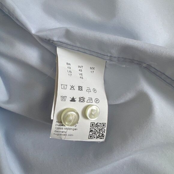 Hugo Boss Mens Regular Fit Easy Iron Dress Shirt Light Blue Size 43 - Picture 8 of 8